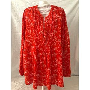 Old Navy Women's print blouse,  orange, XL